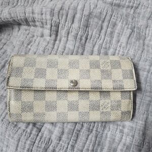 Louis Vuitton Damier Azur Womens Long Wallet, Authentic